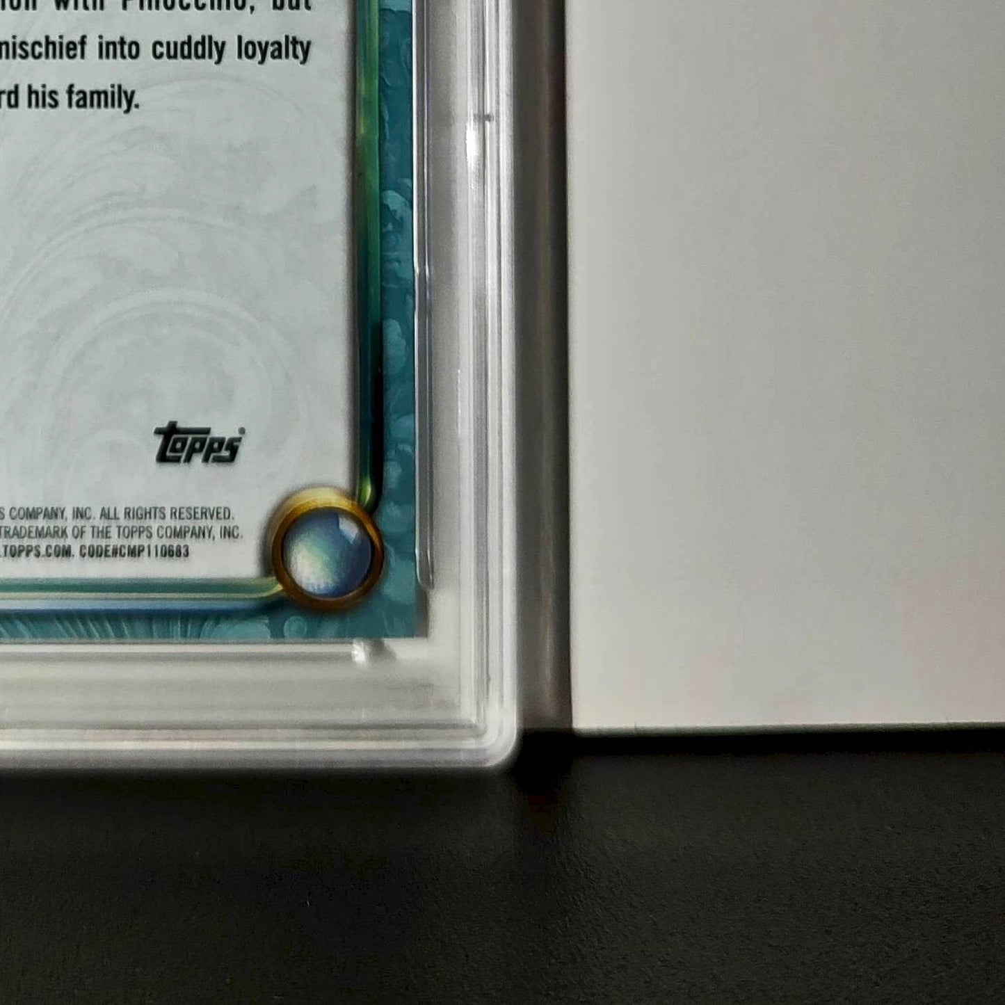 Figaro 2025 Topps Disney Wonder #109 Diamond Card Pinocchio PSA 8