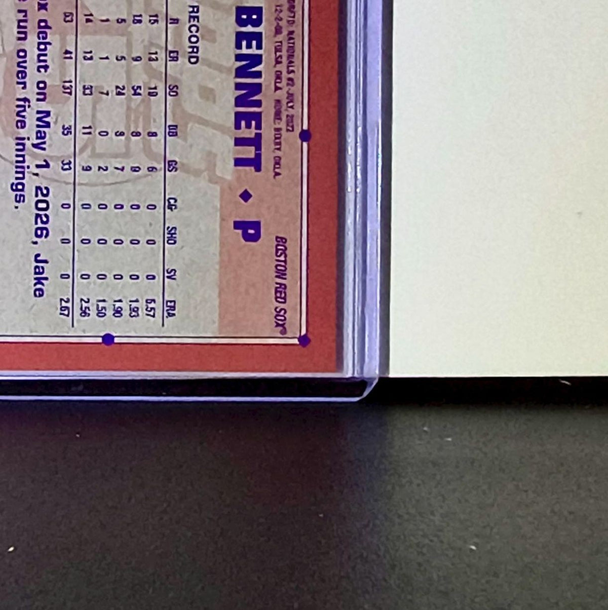 Jake Bennett Rookie 2026 Topps Update 1991 Retro MLB #U91-18 Card Boston Red Sox
