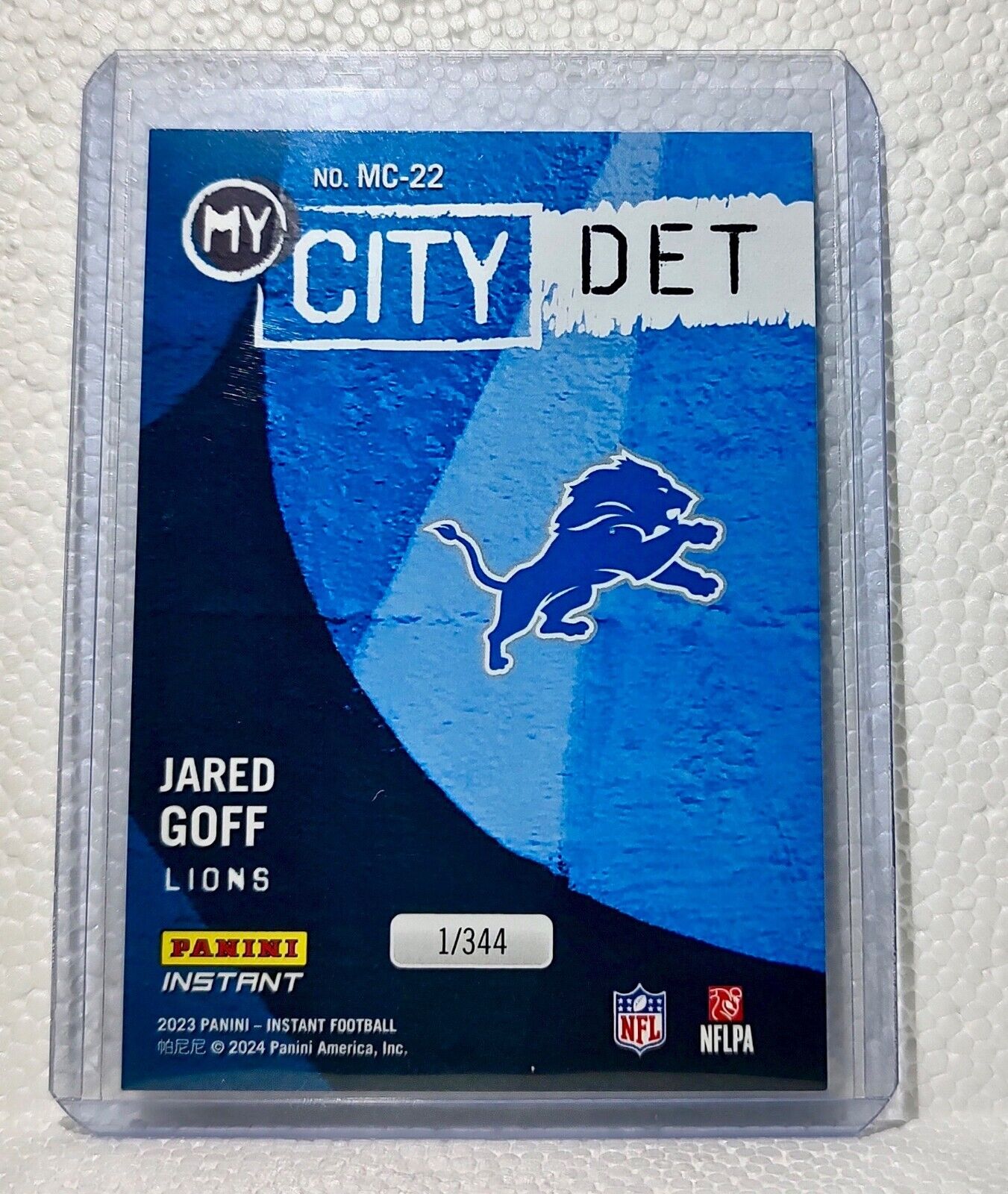 Jared Goff 2023 Panini NFL #22 My City Football Card Detroit Lions 1/344