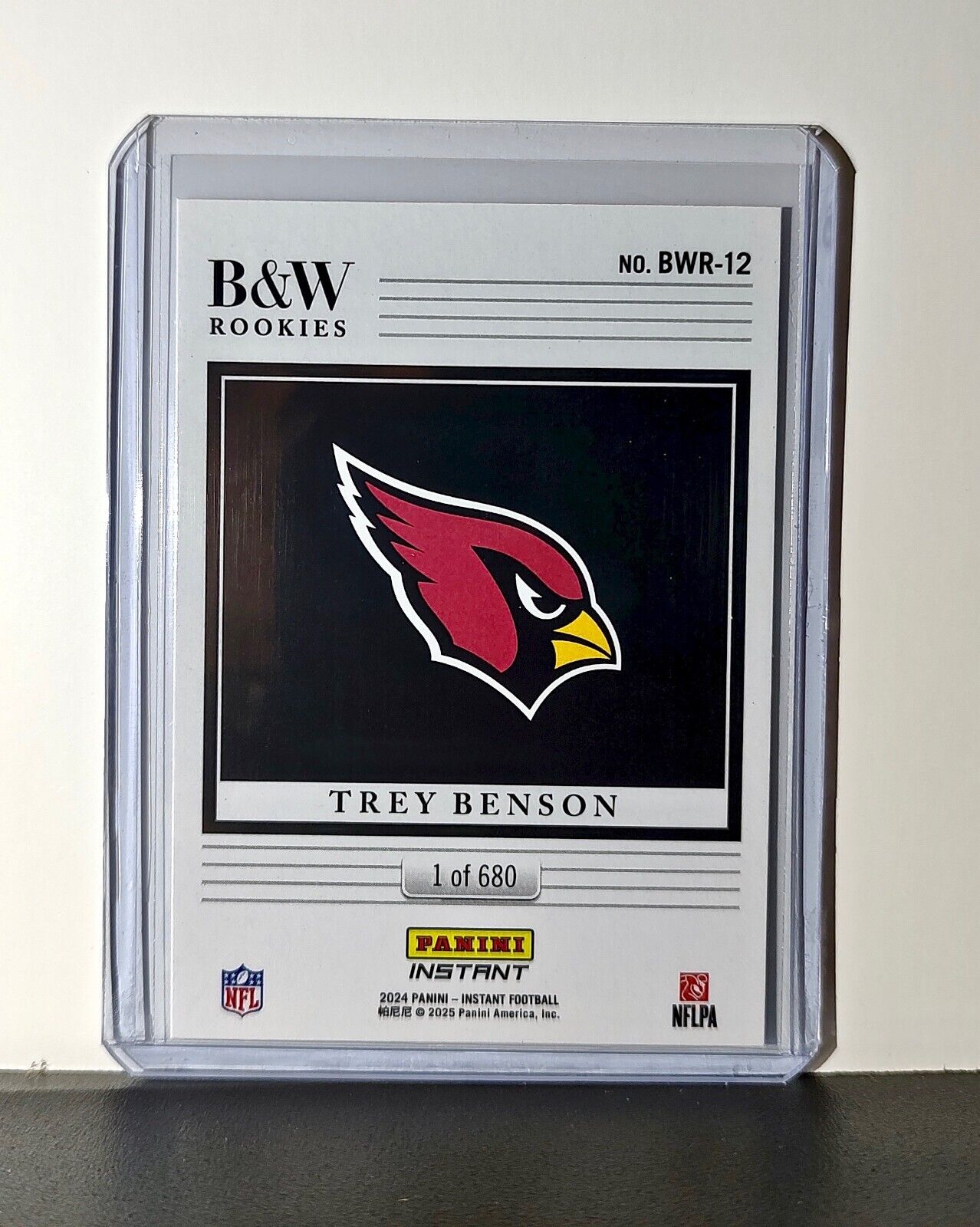 Trey Benson 2024 Panini NFL #12 Black & White Rookies Card Cardinals 1 of 680
