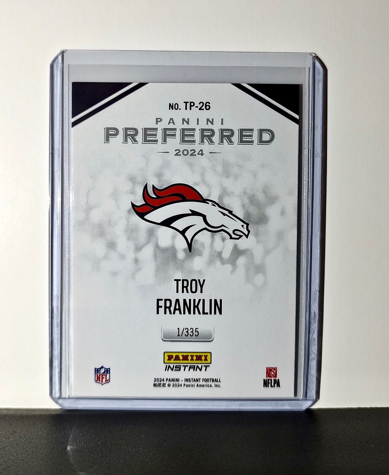 Troy Franklin 2024 Panini Preferred NFL #26 Rookie Card Denver Broncos 1/335
