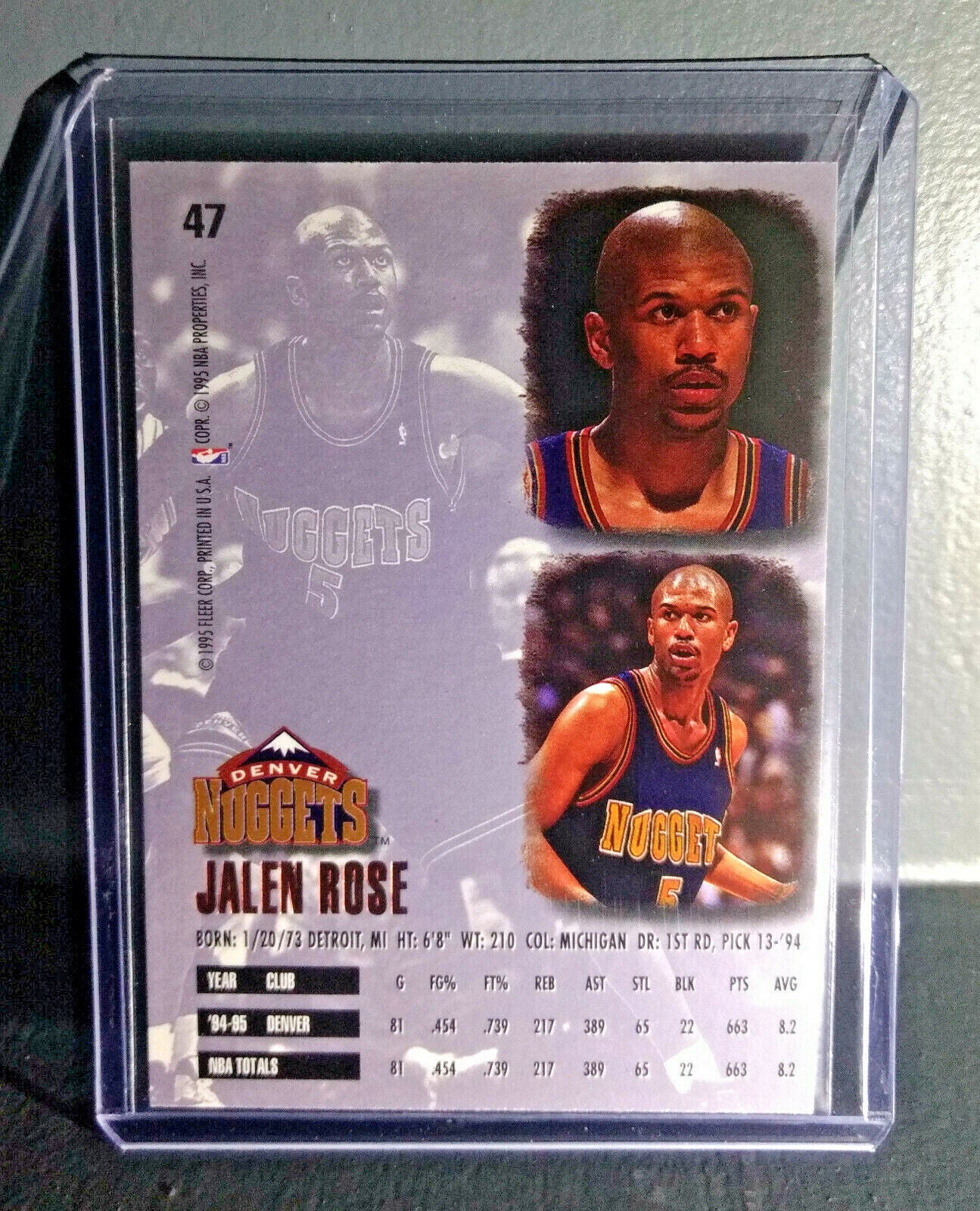 1995-96 Jalen Rose Fleer Ultra #47 Basketball Card