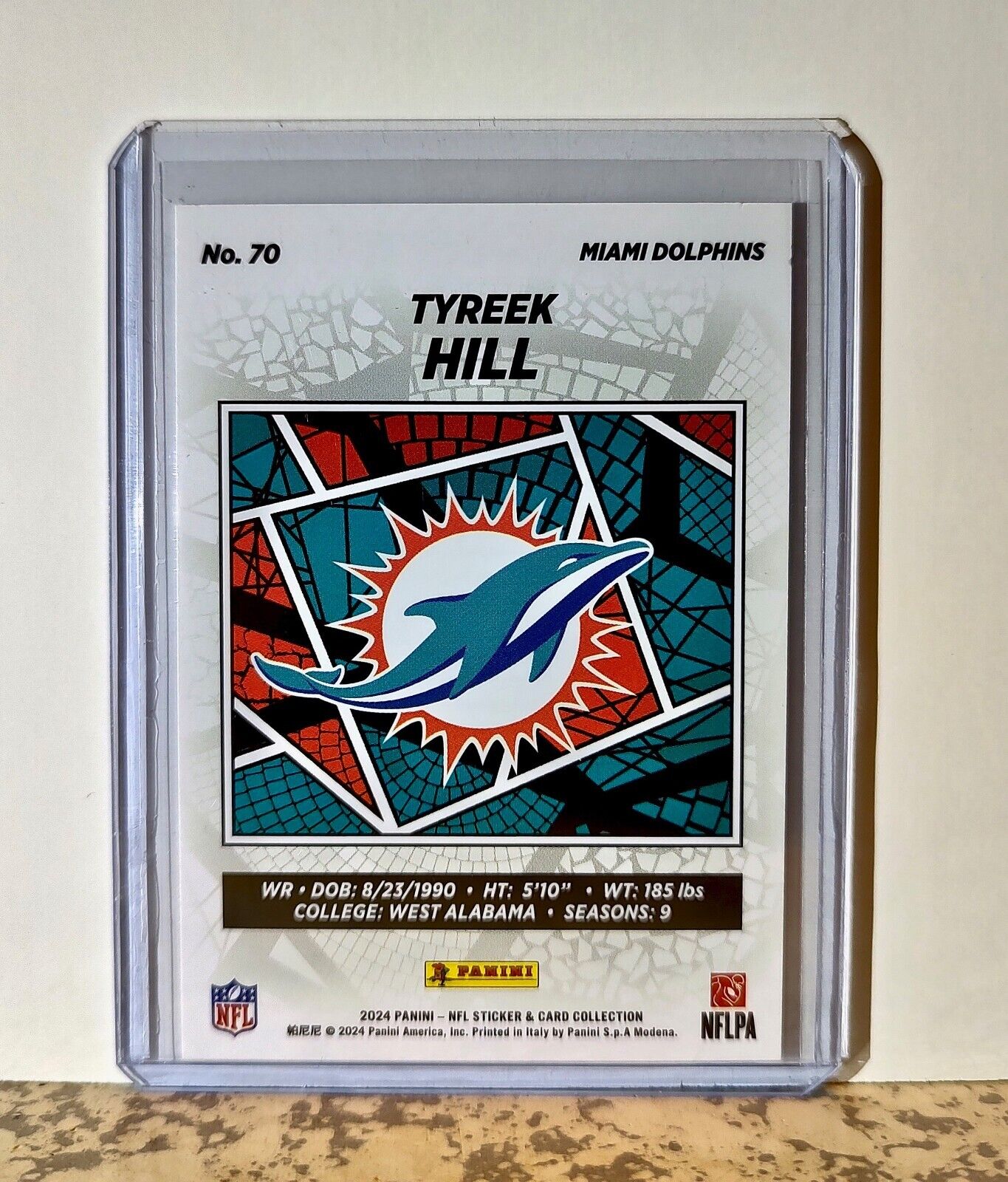 Tyreek Hill 2024 Panini NFL #70 Sticker Card Miami Dolphins