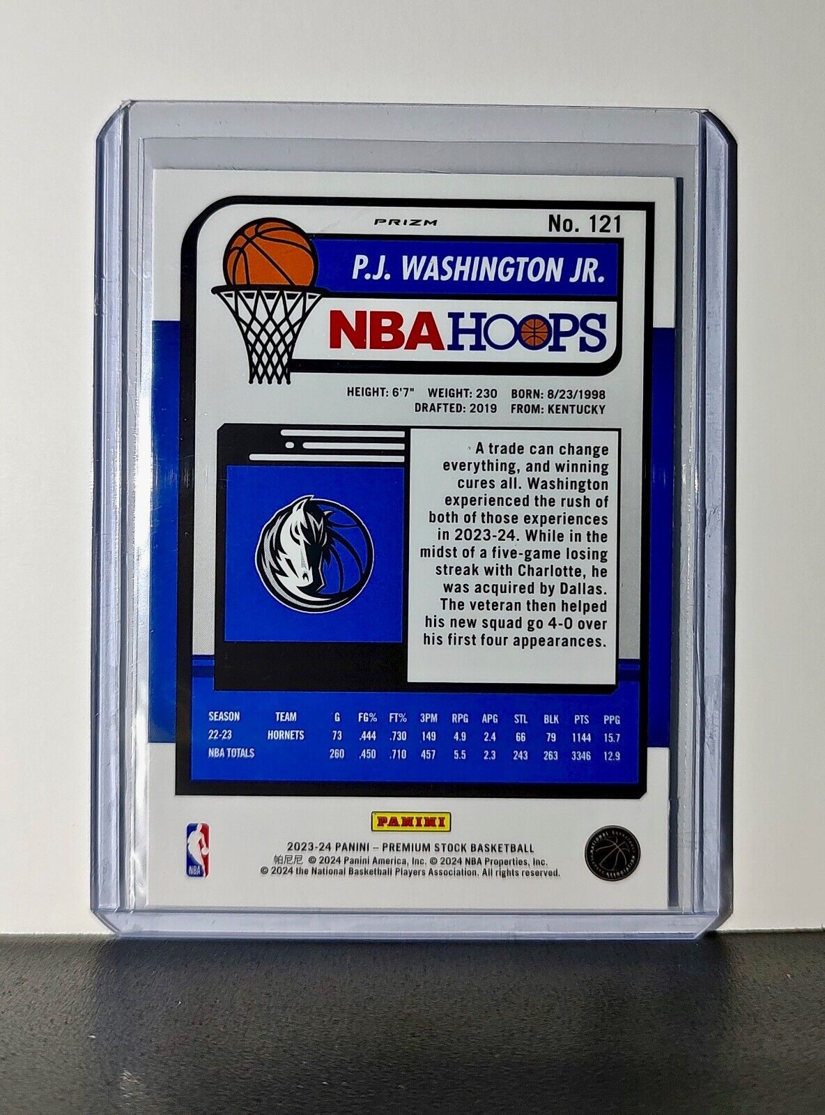 P.J. Washington Jr. 2023-24 Panini Premium NBA Hoops #121 Disco Prizm Mavericks