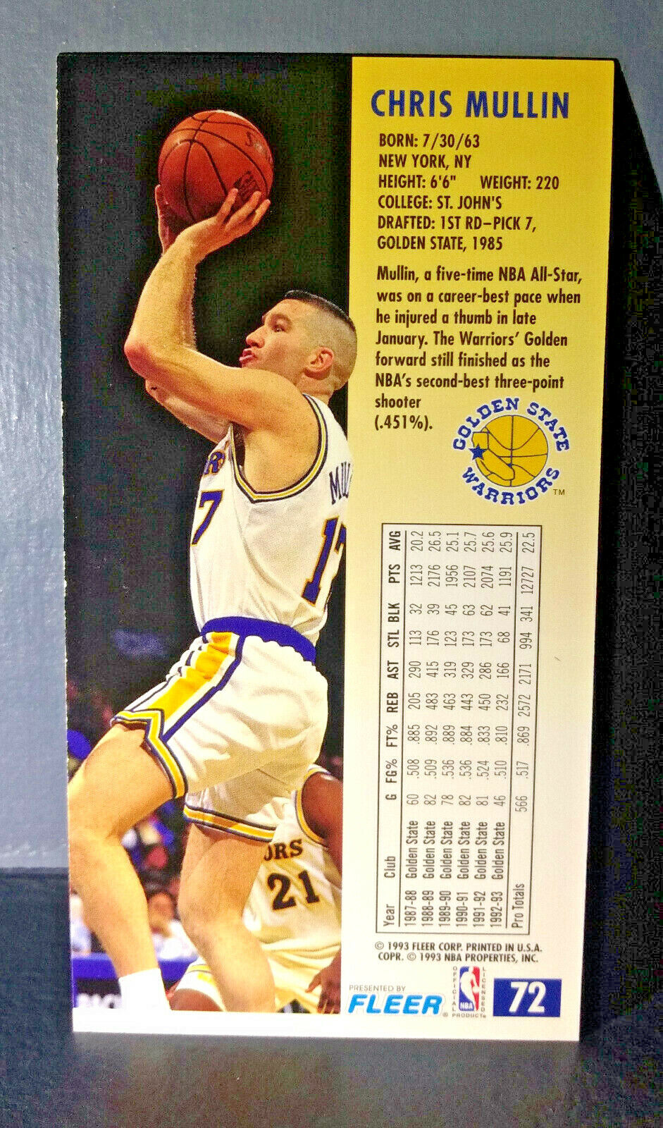 1993-94 Chris Mullin #72 Fleer NBA Jam Session Basketball Card