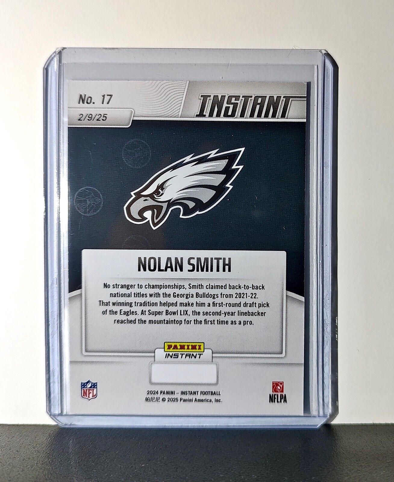 Nolan Smith 2024 Panini Super Bowl LIX Champions NFL #17 Football Card Eagles