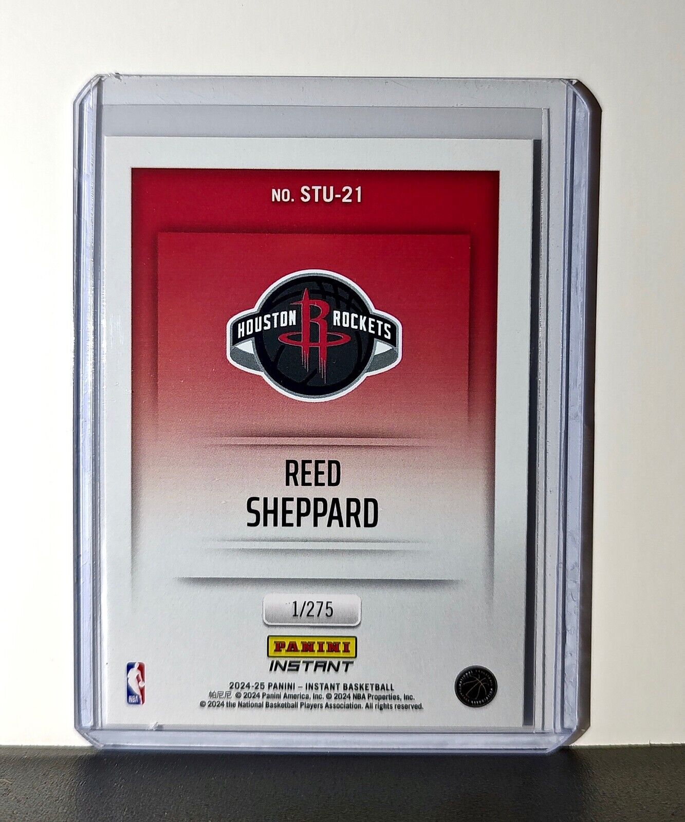 Reed Sheppard 2024-25 Panini Studio #21 Rookie Basketball Card Rockets 1/275