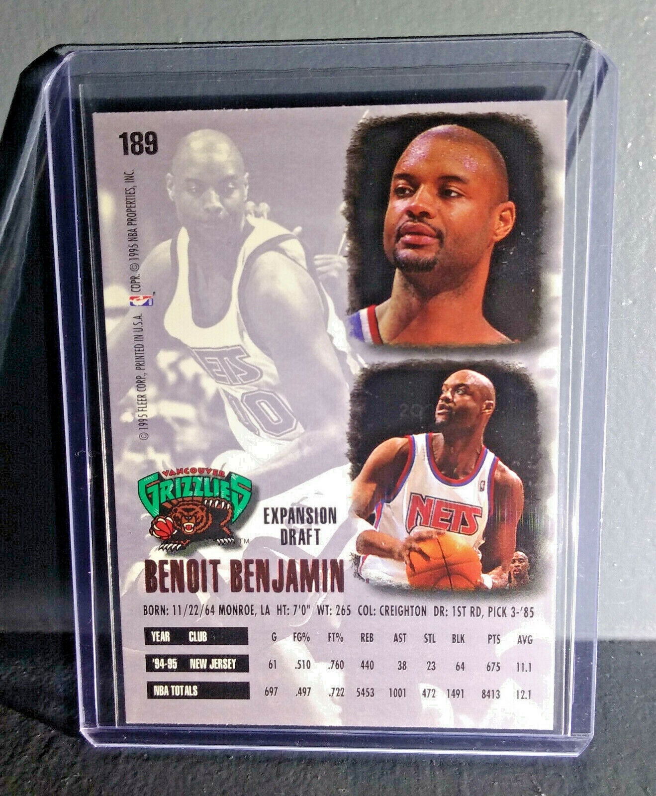 1995-96 Benoit Benjamin Fleer Ultra #189 Basketball Card