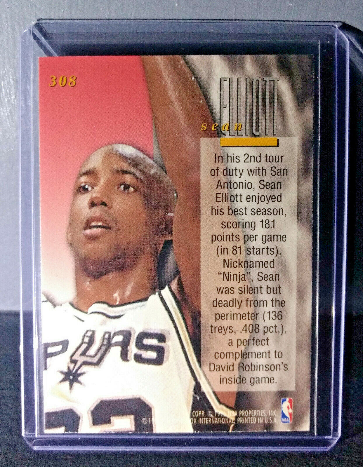 1995-96 Sean Elliott Fleer Ultra #308 Encore Basketball Card