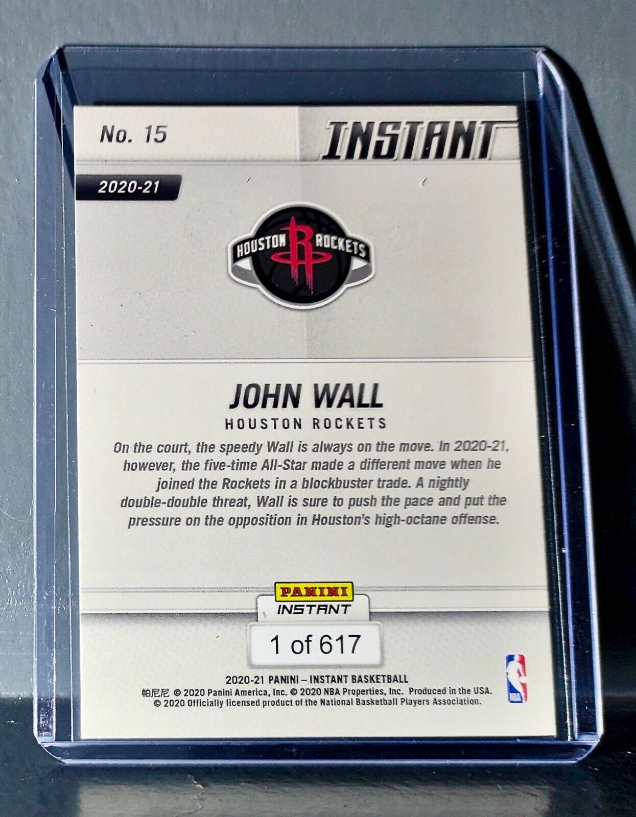 John Wall 2020-21 Panini NBA Tip-Off #15 Basketball Card 1 of 617