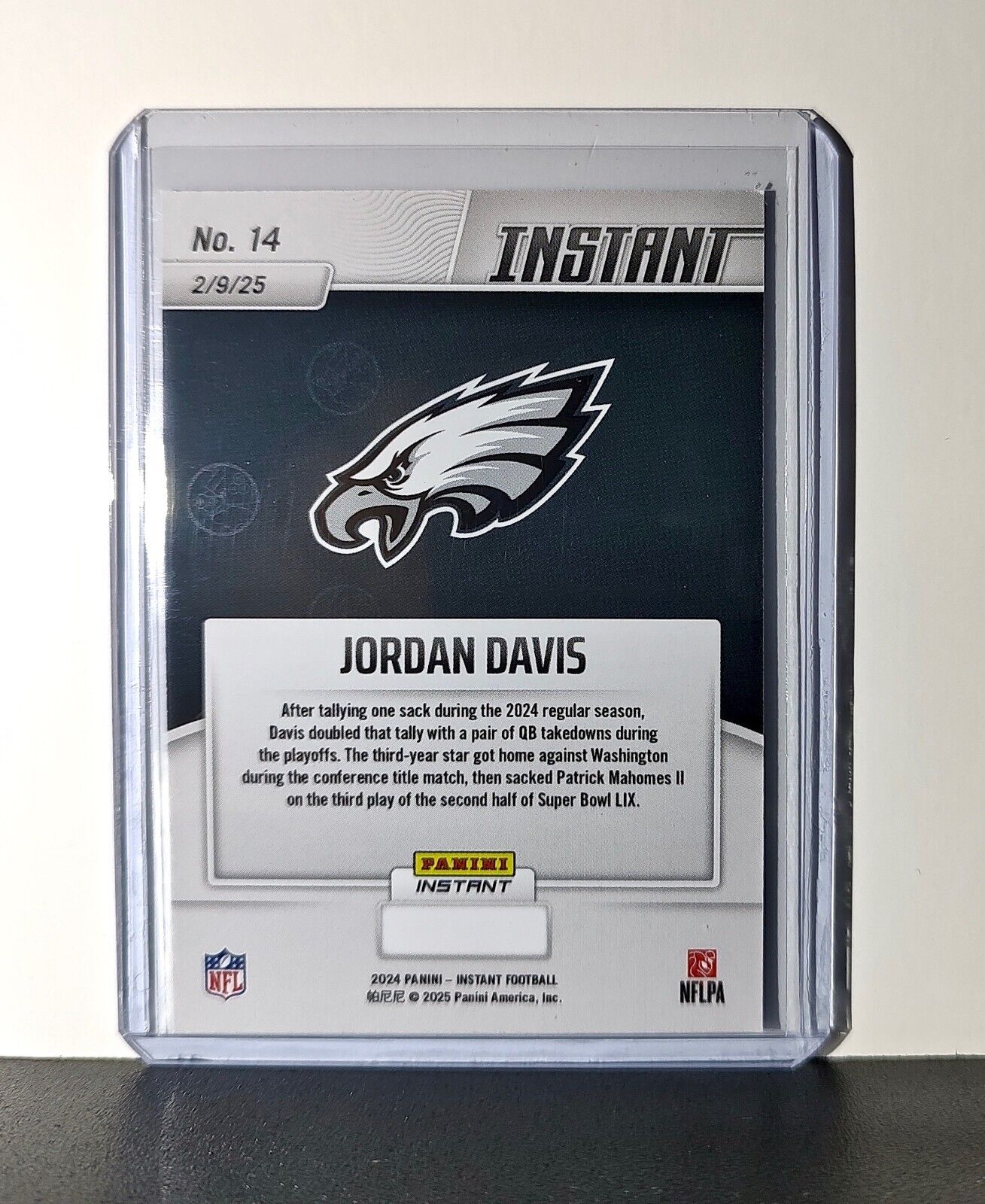 Jordan Davis 2024 Panini Super Bowl LIX Champions NFL #14 Football Card Eagles