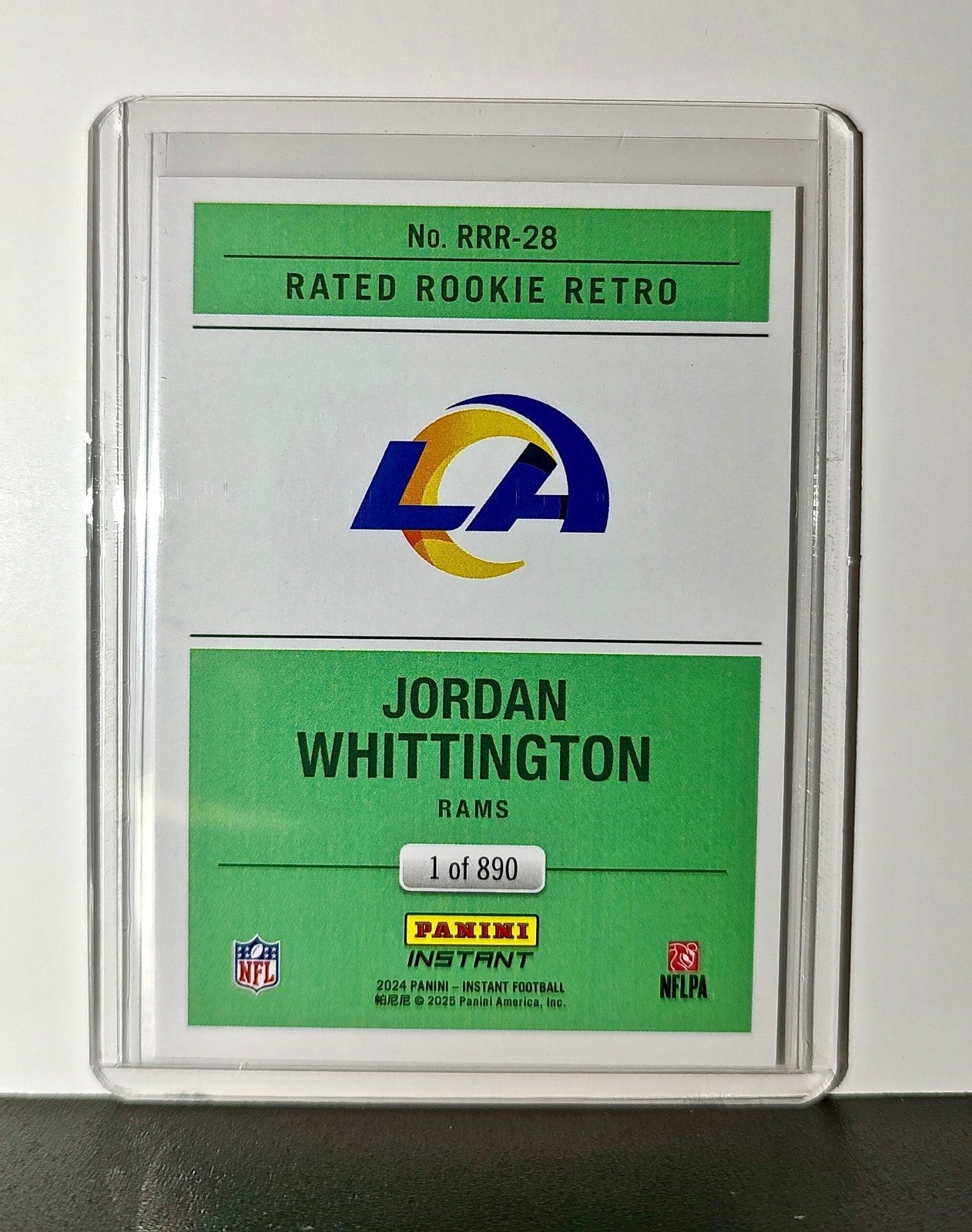Jordan Whittington Rookie 2024 Panini Rated Rookie Retro NFL #28 Rams 1 of 890