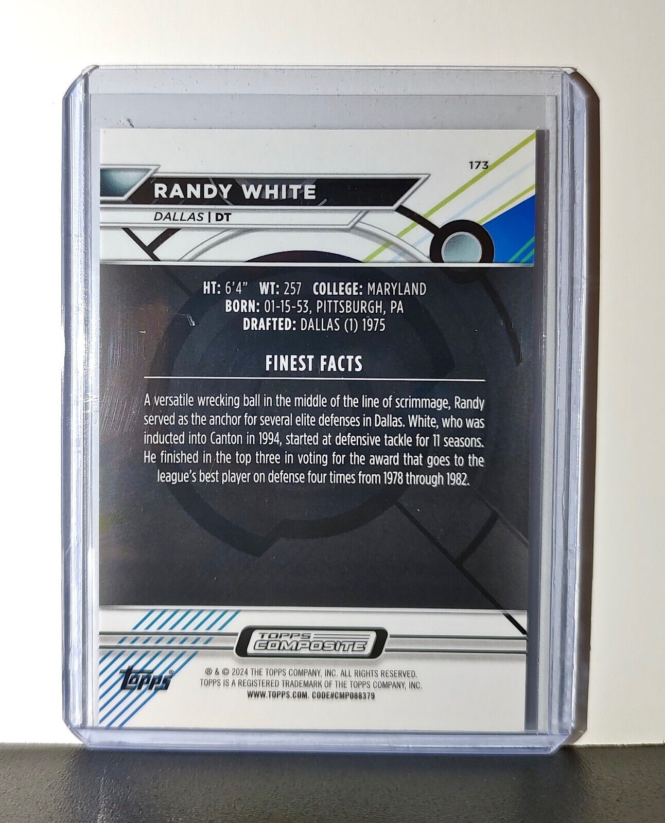Randy White 2023 Topps Finest NFL #173 Card Dallas Cowboys