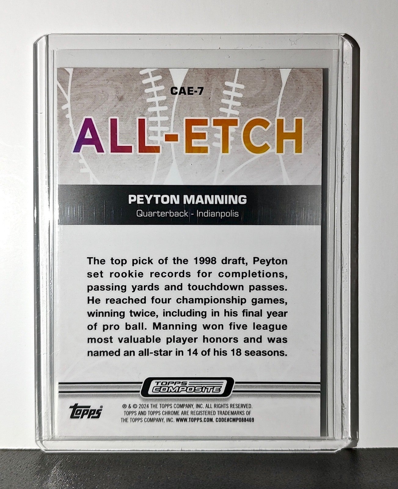 Peyton Manning 2023 Topps Chrome All-Etch NFL #CAE-7 Error Card Colts