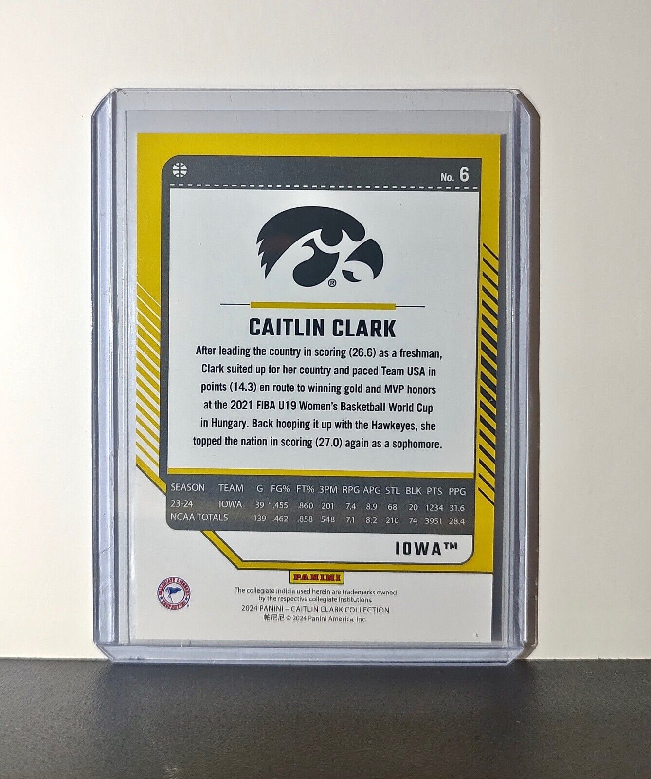 2024 Caitlin Clark Panini Donruss #6 Basketball Card Iowa Hawkeyes