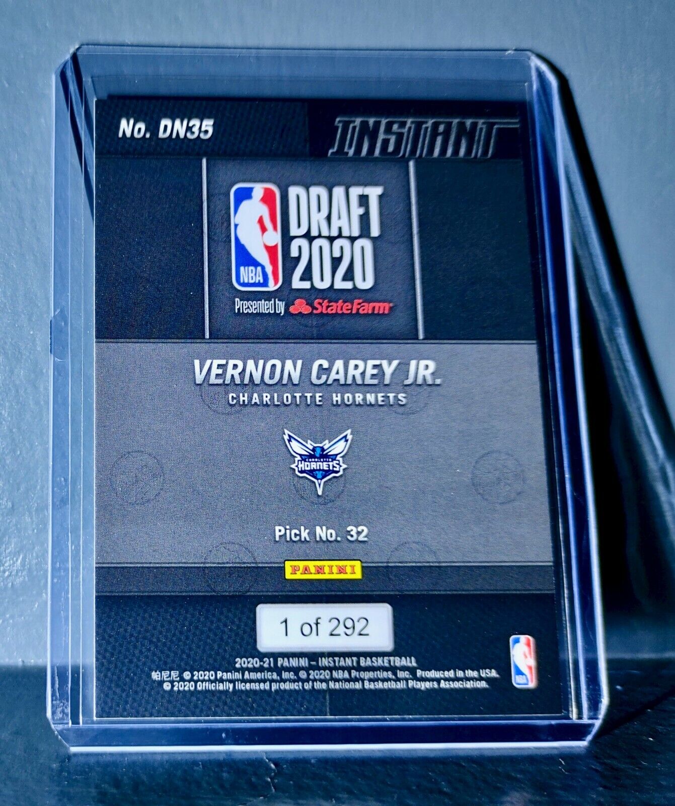 Vernon Carey 2020-21 Panini NBA Draft Night #35 Basketball Rookie Card 1 of 292