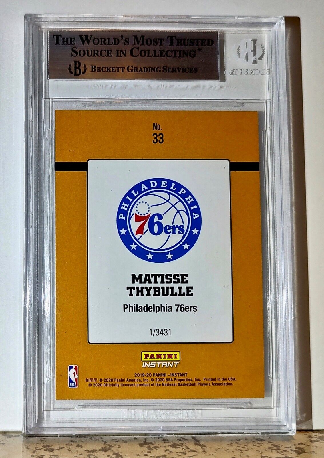 Matisse Thybulle 2019-20 Panini NBA #33 1989 Rated Rookies 1/3431 BGS 9 76ers