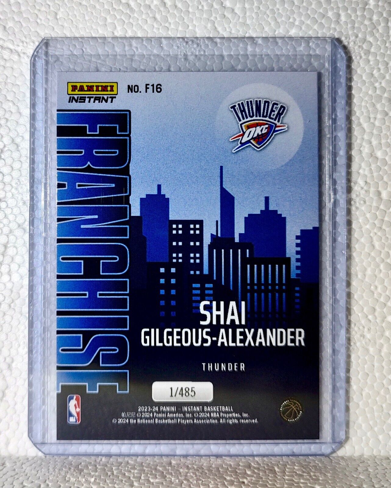 Shai Gilgeous-Alexander 2023-24 NBA #16 Franchise Basketball Card Thunder 1/485