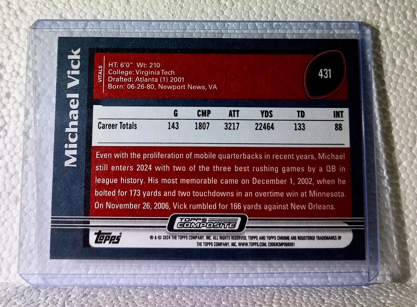 Michael Vick 2023 Topps NFL #431 Football Card Atlanta Falcons