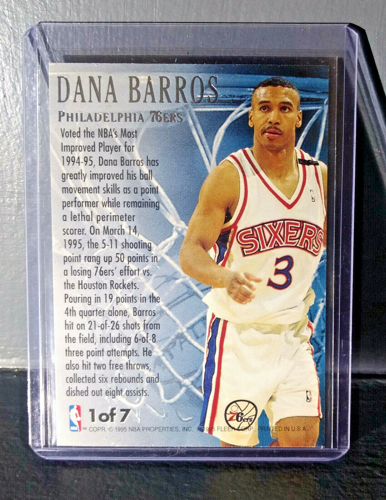 1995-96 Dana Barros Fleer Ultra Fabulous Fifties #1 Basketball Card