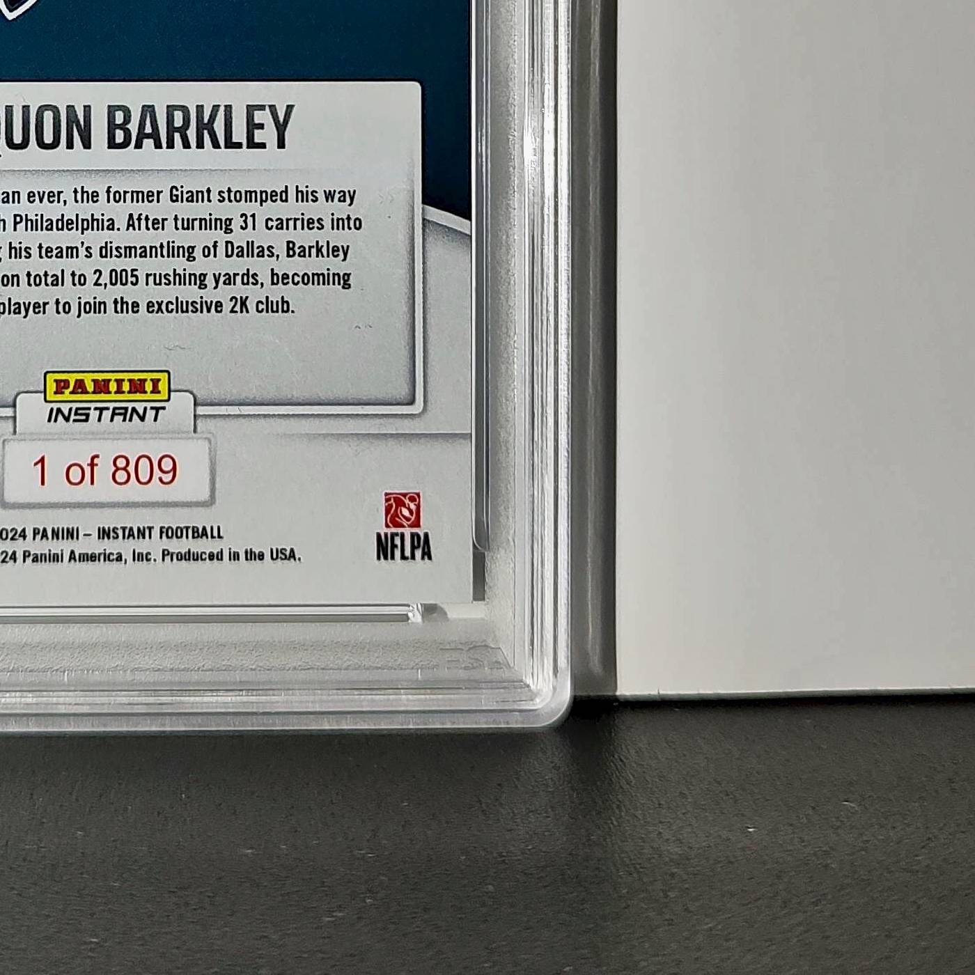 Saquon Barkley 2024 Panini Milestone NFL #236 Eagles 1 of 809 PSA 10 Gem Mint