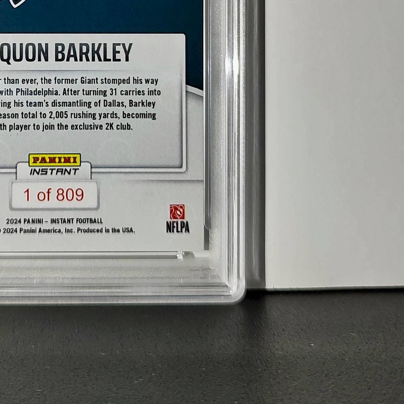 Saquon Barkley 2024 Panini Milestone NFL #236 Eagles 1 of 809 PSA 10 Gem Mint