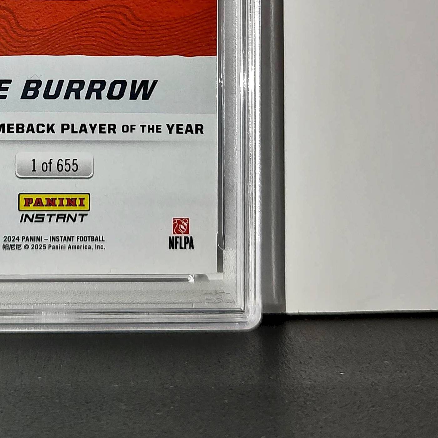 Joe Burrow 2024 Panini NFL AP Comeback Player of the Year Bengals PSA 9 Mint