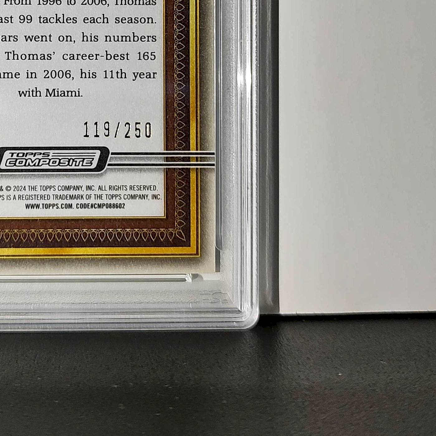 Zach Thomas 2023 Topps #PG-24 119/250 Gallery Green Parallel PSA 10 Gem Mint