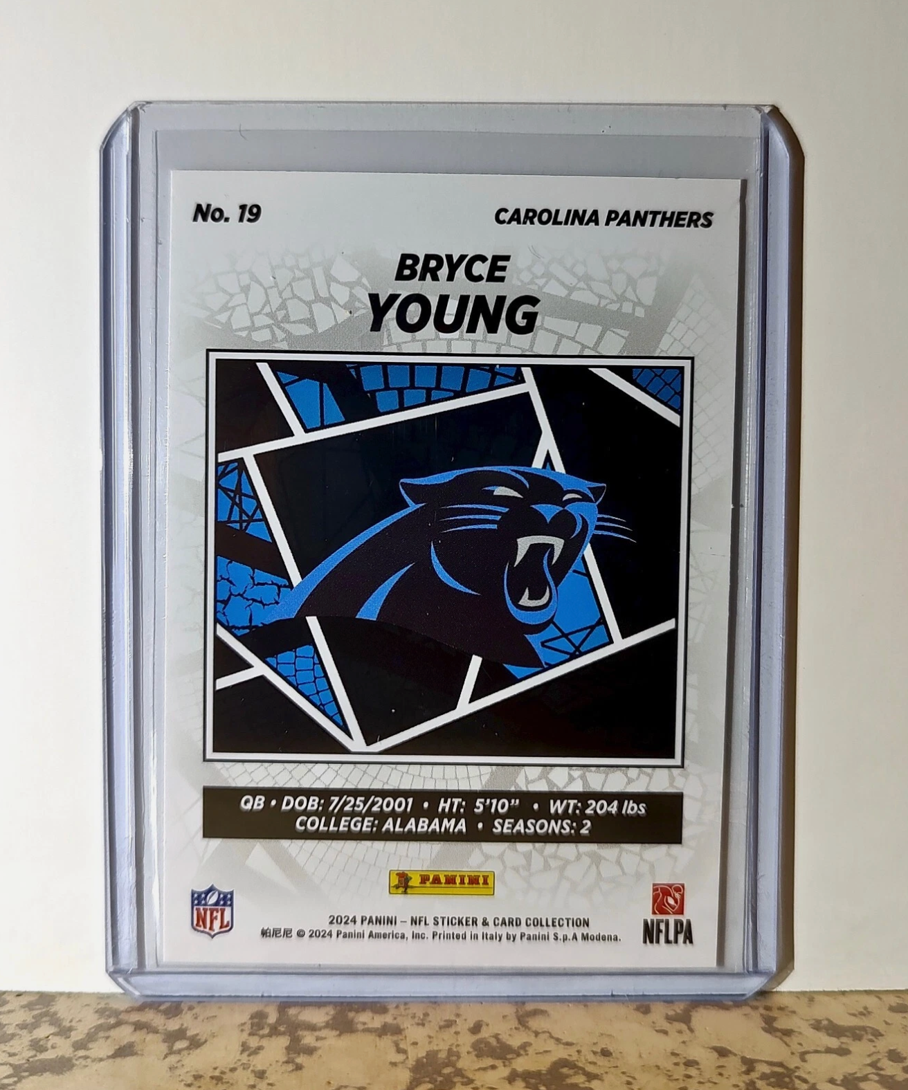 Bryce Young 2024 Panini NFL #19 Sticker Card Carolina Panthers