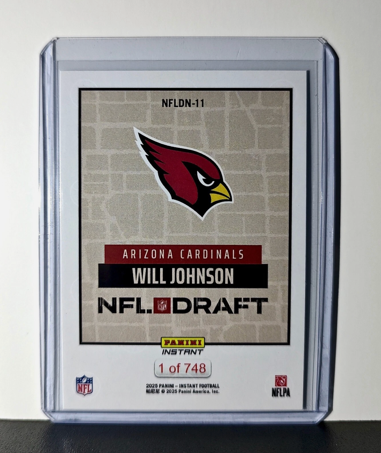 Will Johnson Rookie 2025 NFL Draft #11 Football Card Arizona Cardinals 1 of 748
