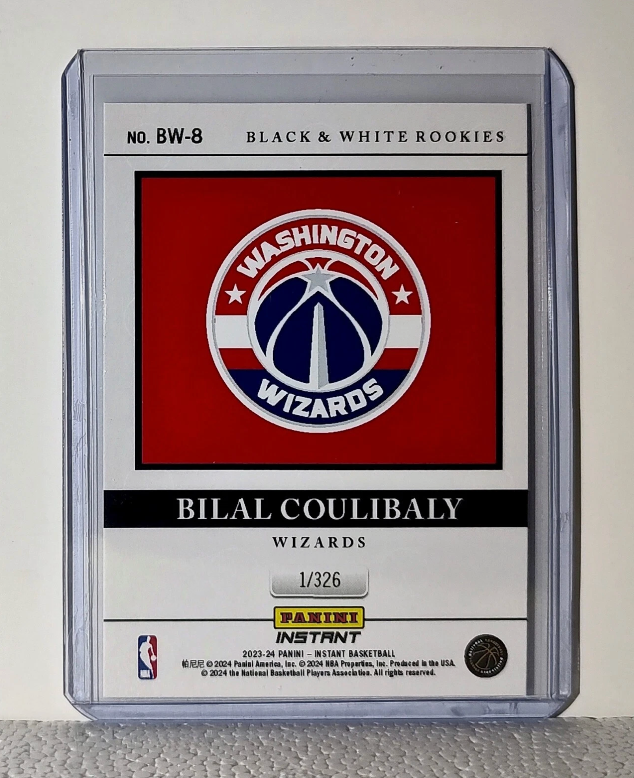 Bilal Coulibaly 2023-24 Panini NBA #8 Black and White Rookies Card 1/326