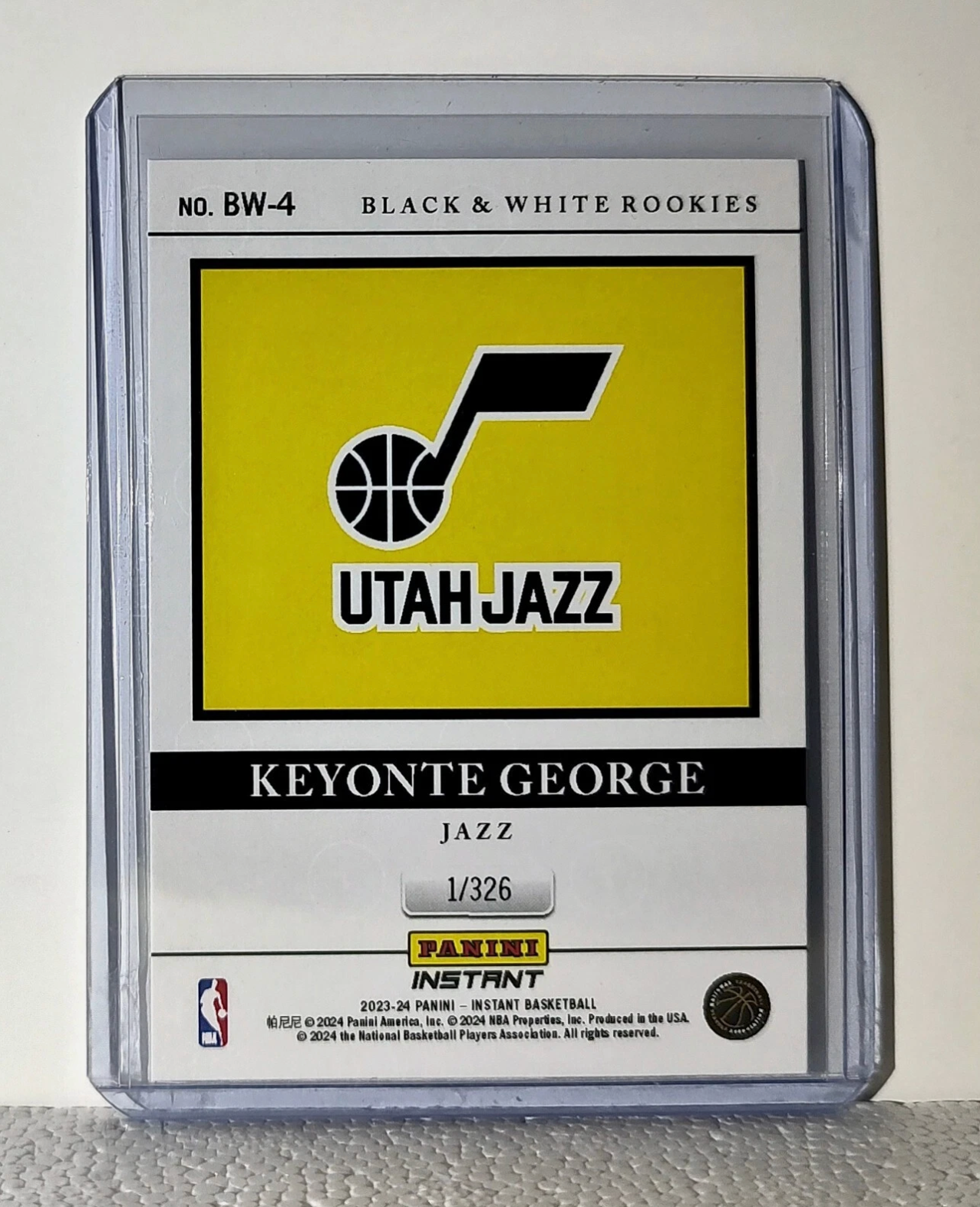 Keyonte George 2023-24 Panini NBA #4 Black and White Rookies Card 1/326