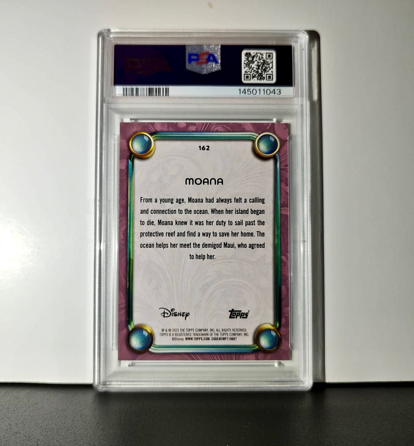 Moana 2025 Topps Disney Cartoon Princess #162 Card Moana PSA 9 MT