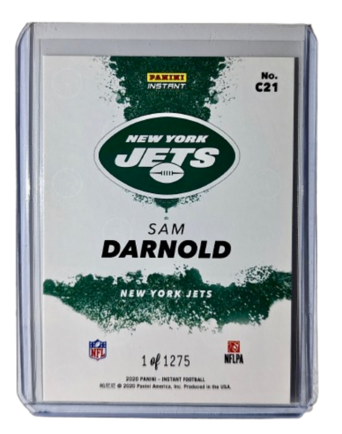 Sam Darnold 2020 Panini NFL Instant My City #21 Football Card 1 of 1275