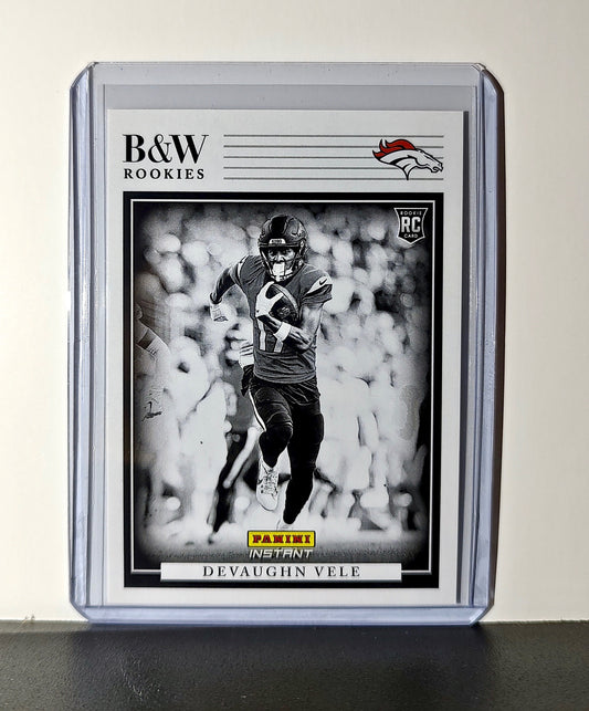 Devaughn Vele 2024 Panini NFL #22 Black & White Rookies Card Broncos 1 of 680