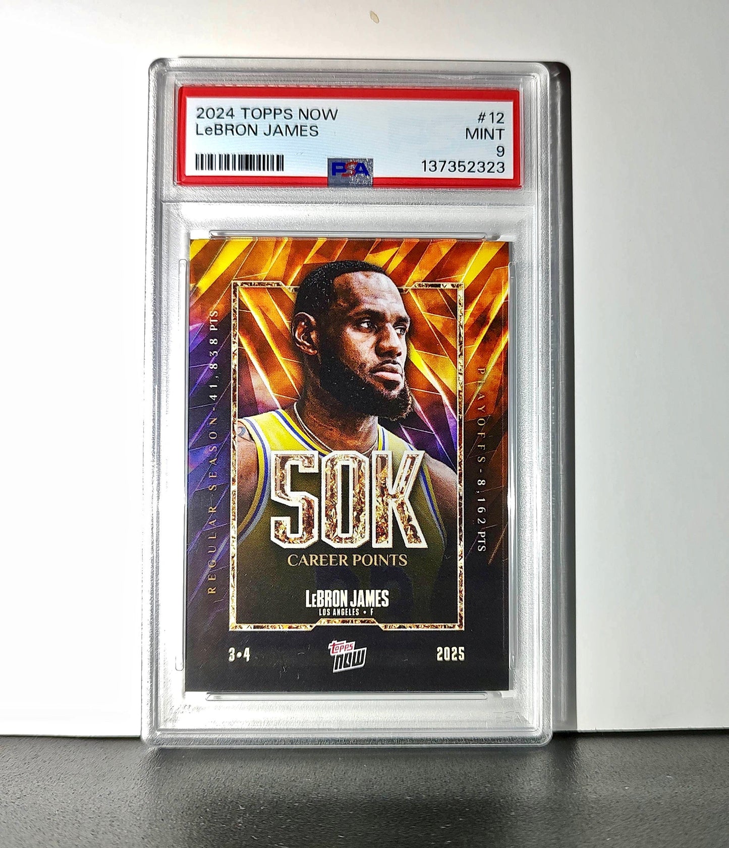 Lebron James 2024 Topps Now 50k Career Points #12 Card PSA 9 Mint