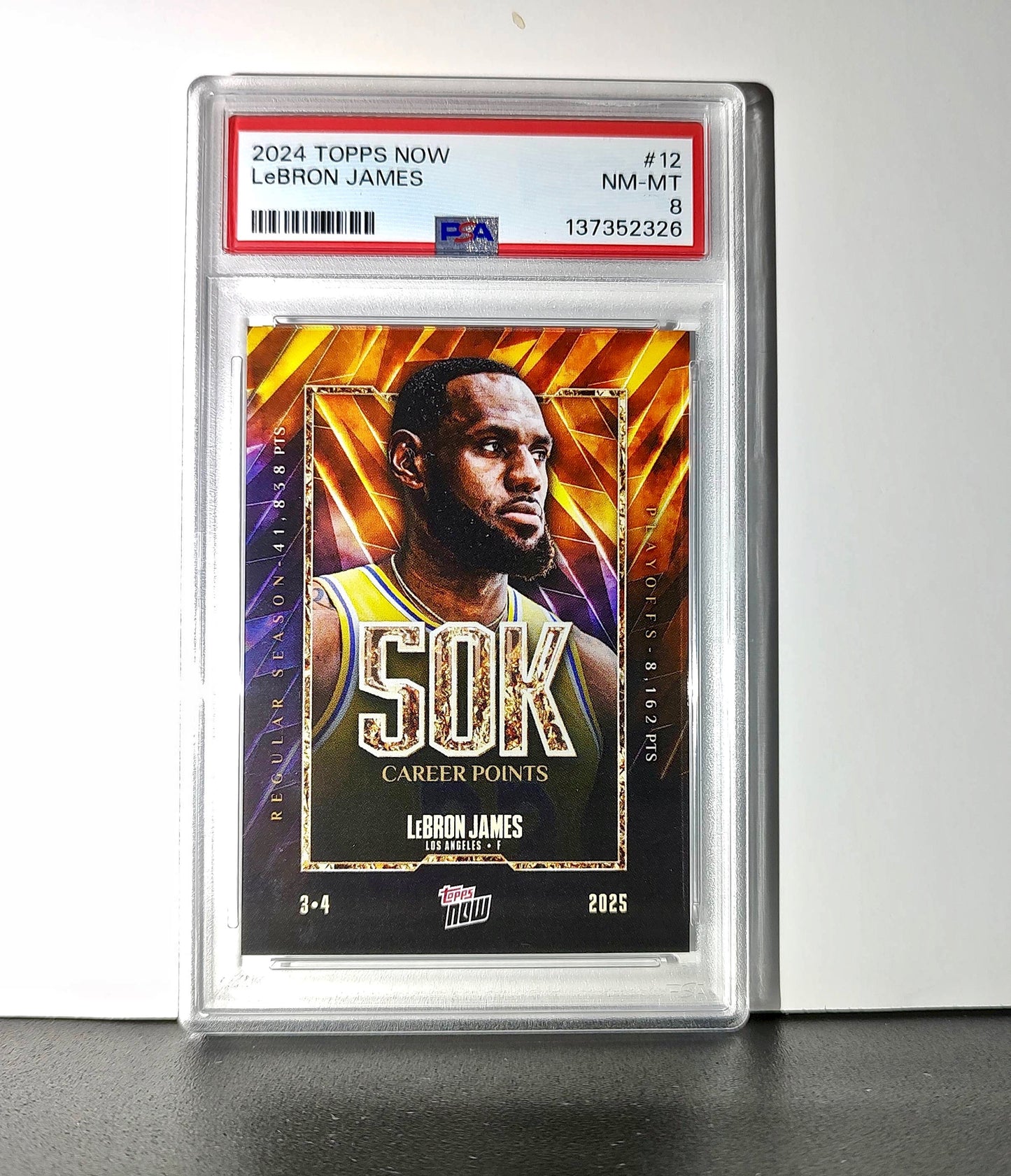 Lebron James 2024 Topps Now 50k Career Points #12 Card PSA 8 NM-MT