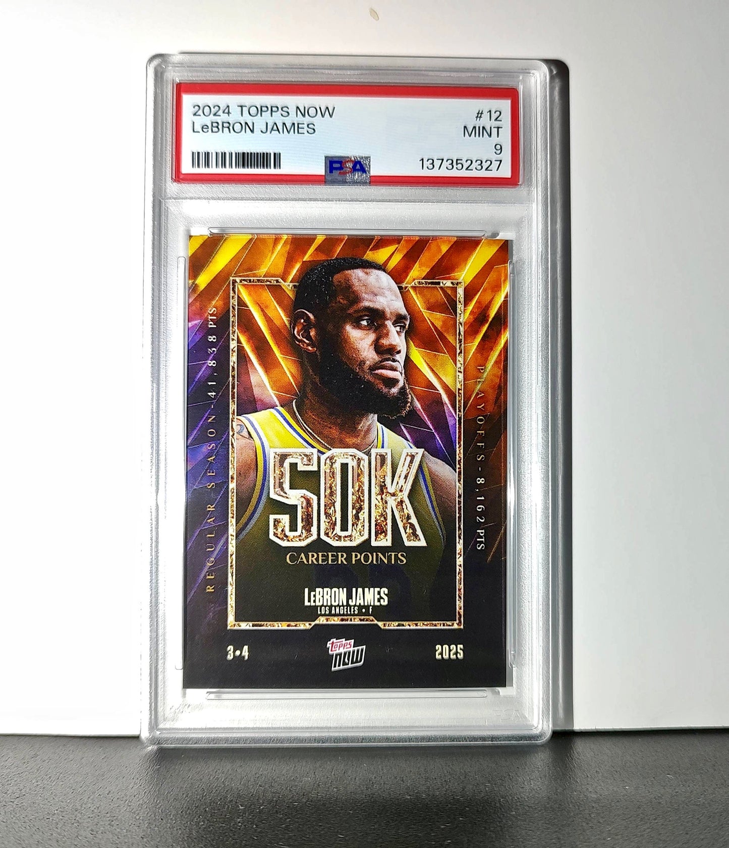 Lebron James 2024 Topps Now 50k Career Points #12 Card PSA 9 Mint