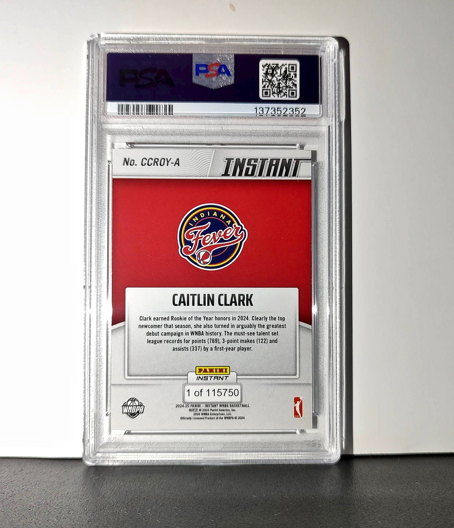 Caitlin Clark 2024 Panini WNBA Rookie of the Year #CCROY Card PSA 10 Gem Mint