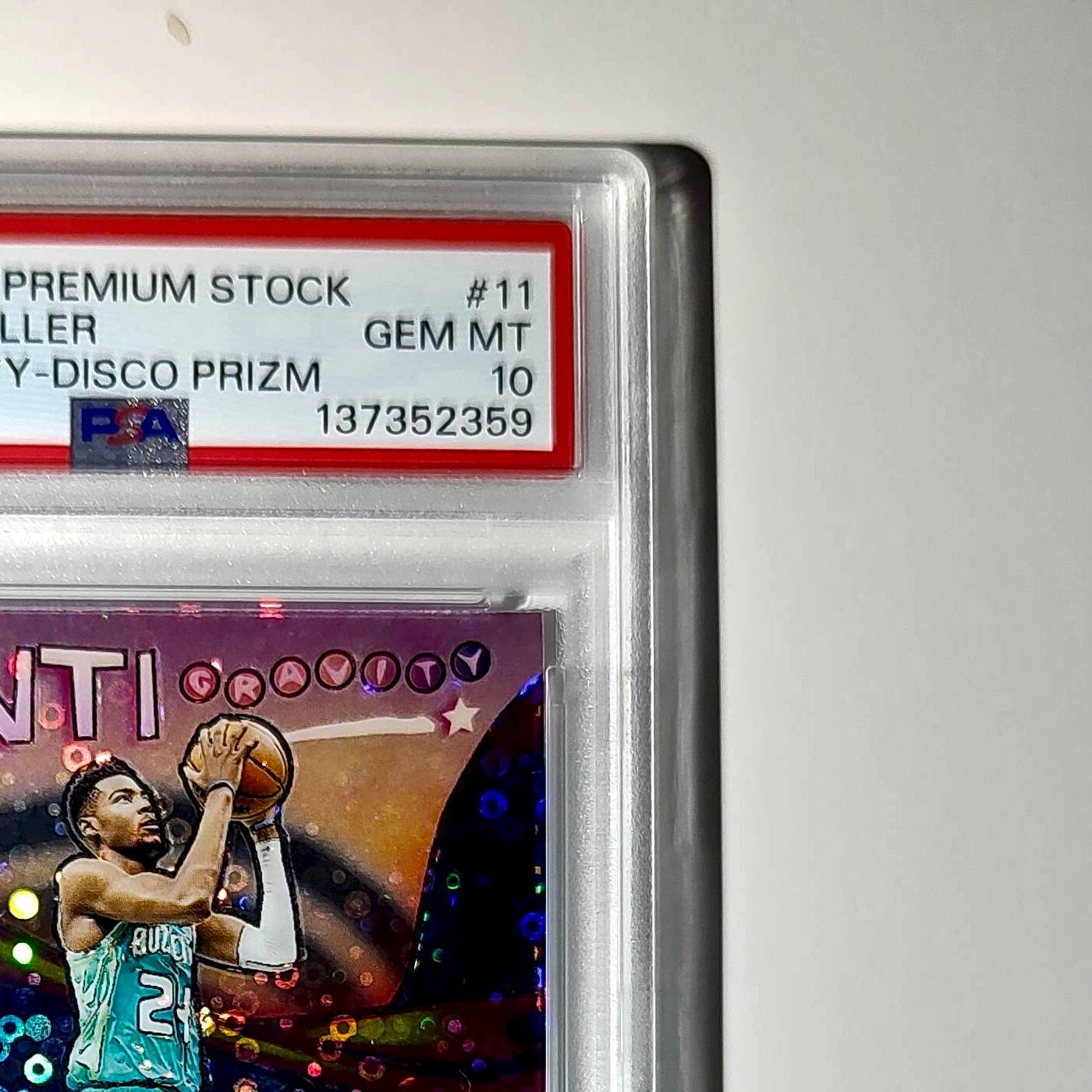 Brandon Miller 2023 Panini Hoops Premium Anti Gravity #11 Disco Prizm PSA 10 Gem