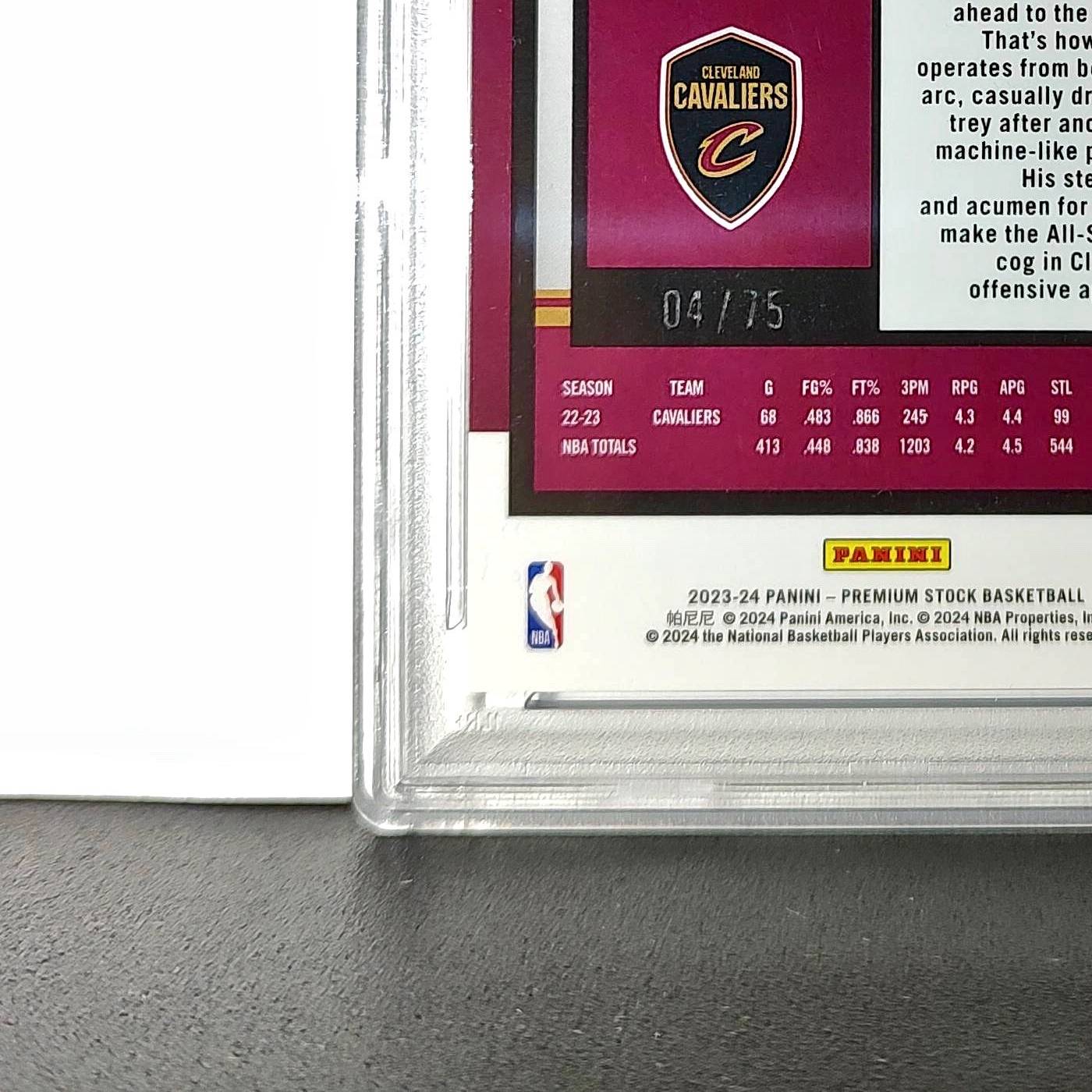 Donovan Mitchell 2023 Panini Hoops Premium #36 04/75 Blue Pulsar PSA 10 Gem Mint