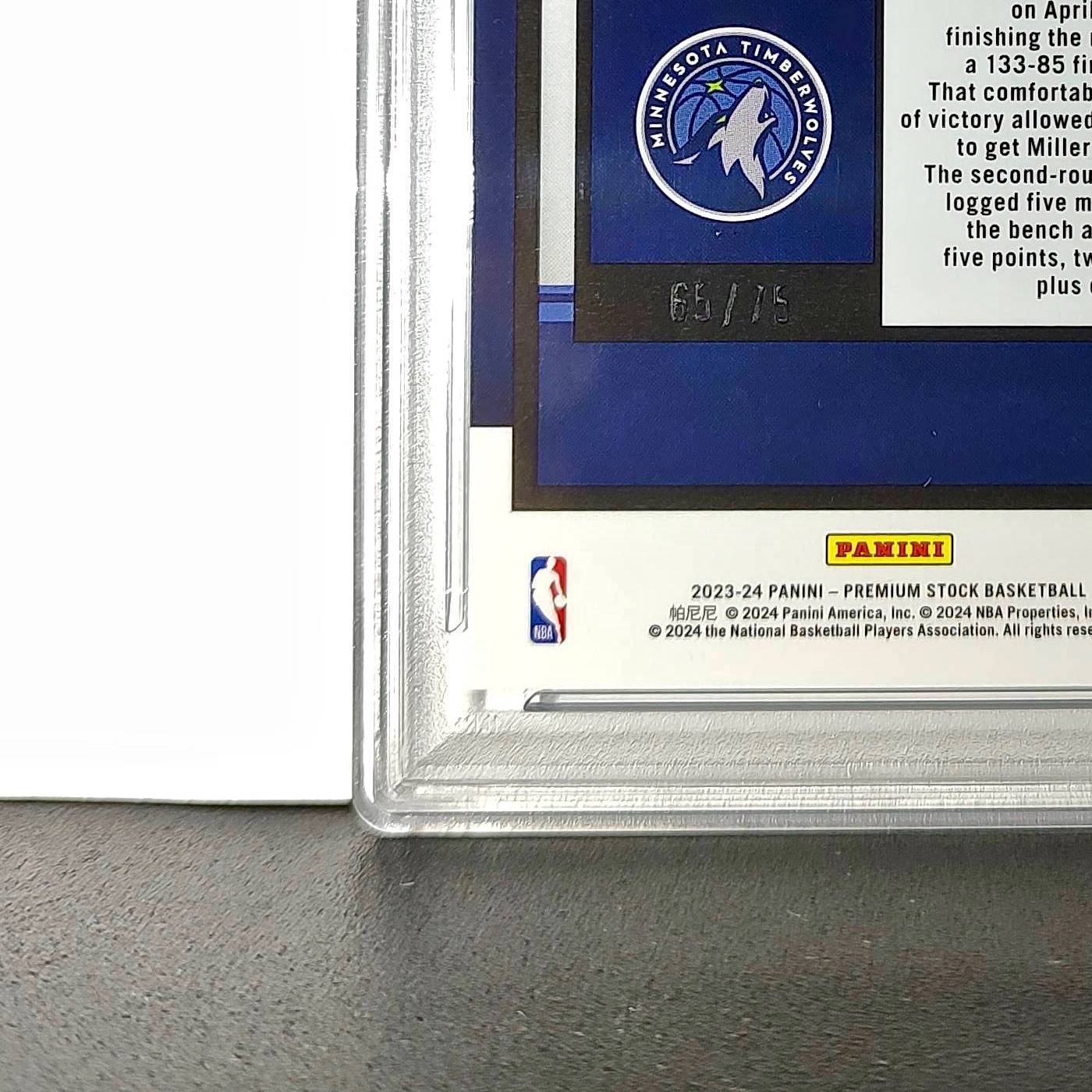 Leonard Miller 2023 Panini Hoops Premium #80 65/75 Blue Pulsar PSA 9 Mint