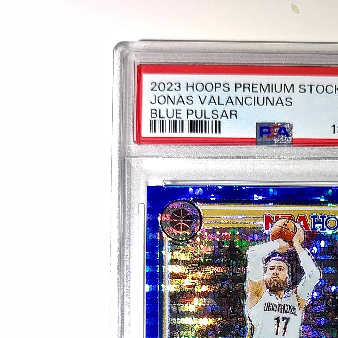Jonas Valanciunas 2023 Panini Hoops Premium #112 40/75 Blue Pulsar PSA 10 Gem