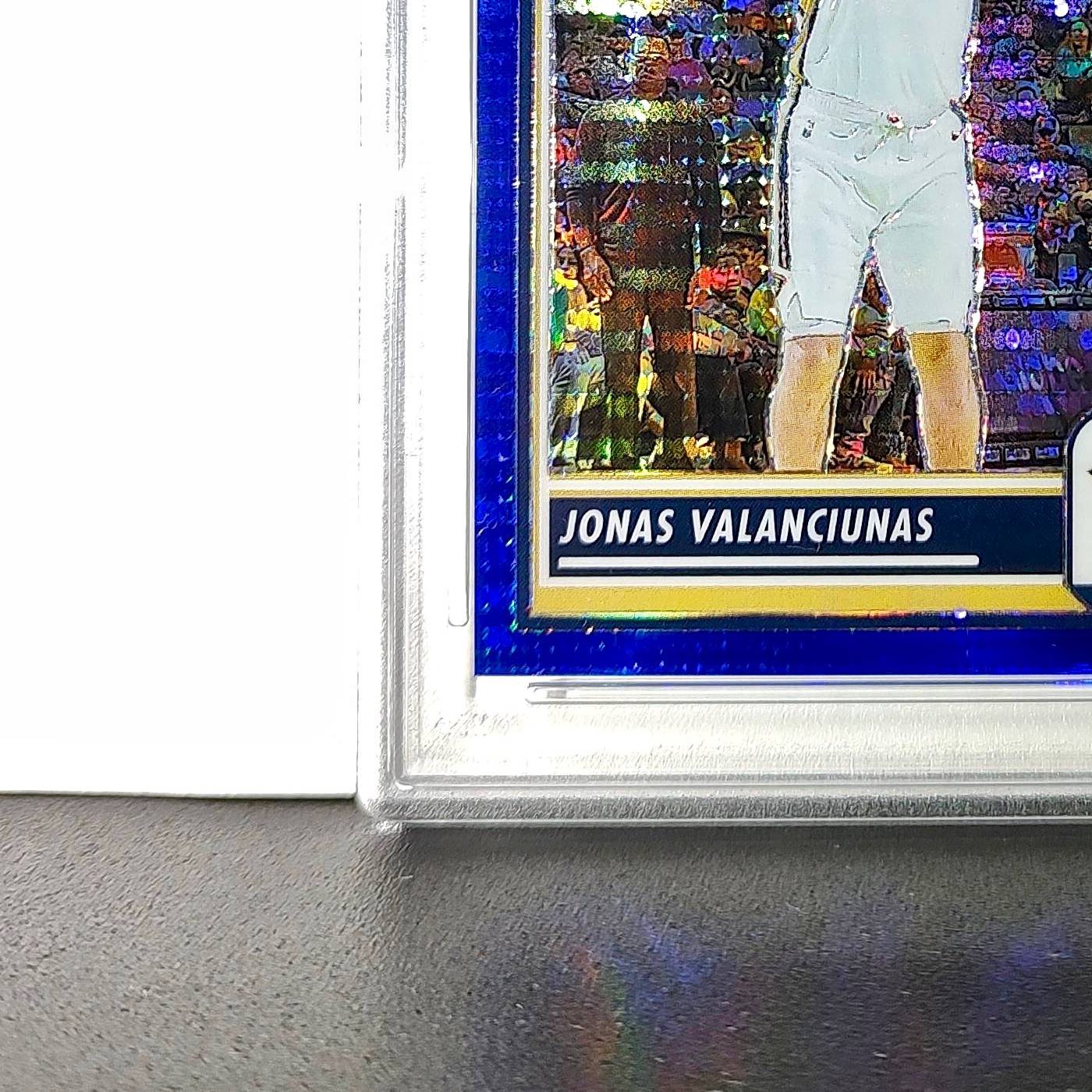 Jonas Valanciunas 2023 Panini Hoops Premium #112 40/75 Blue Pulsar PSA 10 Gem
