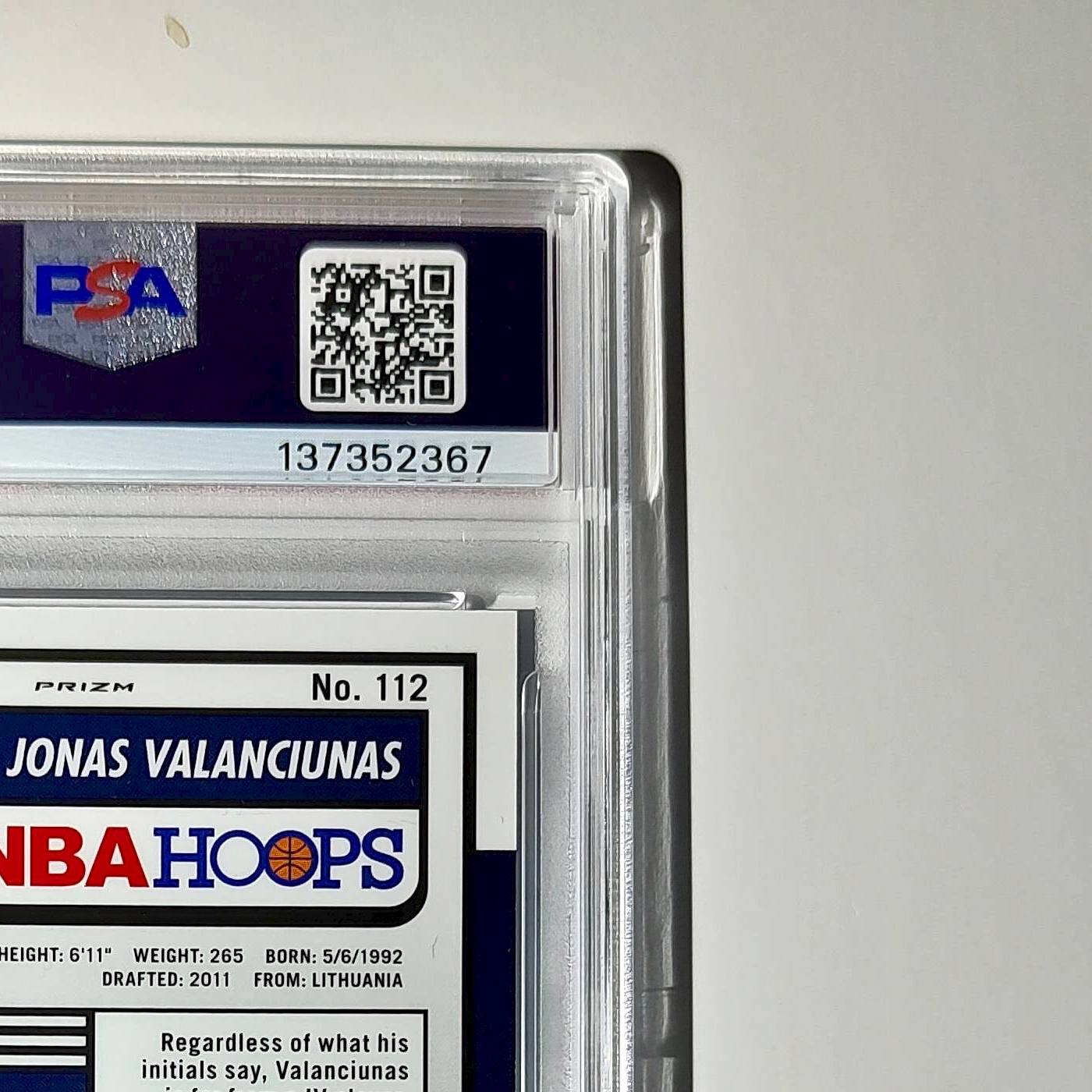 Jonas Valanciunas 2023 Panini Hoops Premium #112 40/75 Blue Pulsar PSA 10 Gem