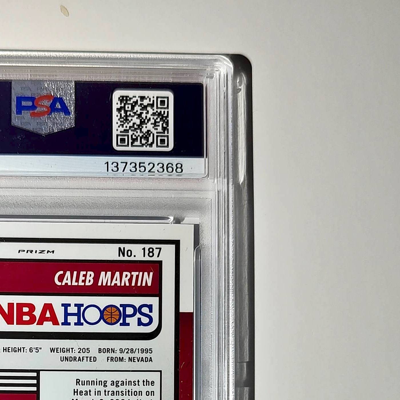 Caleb Martin 2023 Panini Hoops Premium #187 30/75 Blue Pulsar PSA 10 Gem Mint