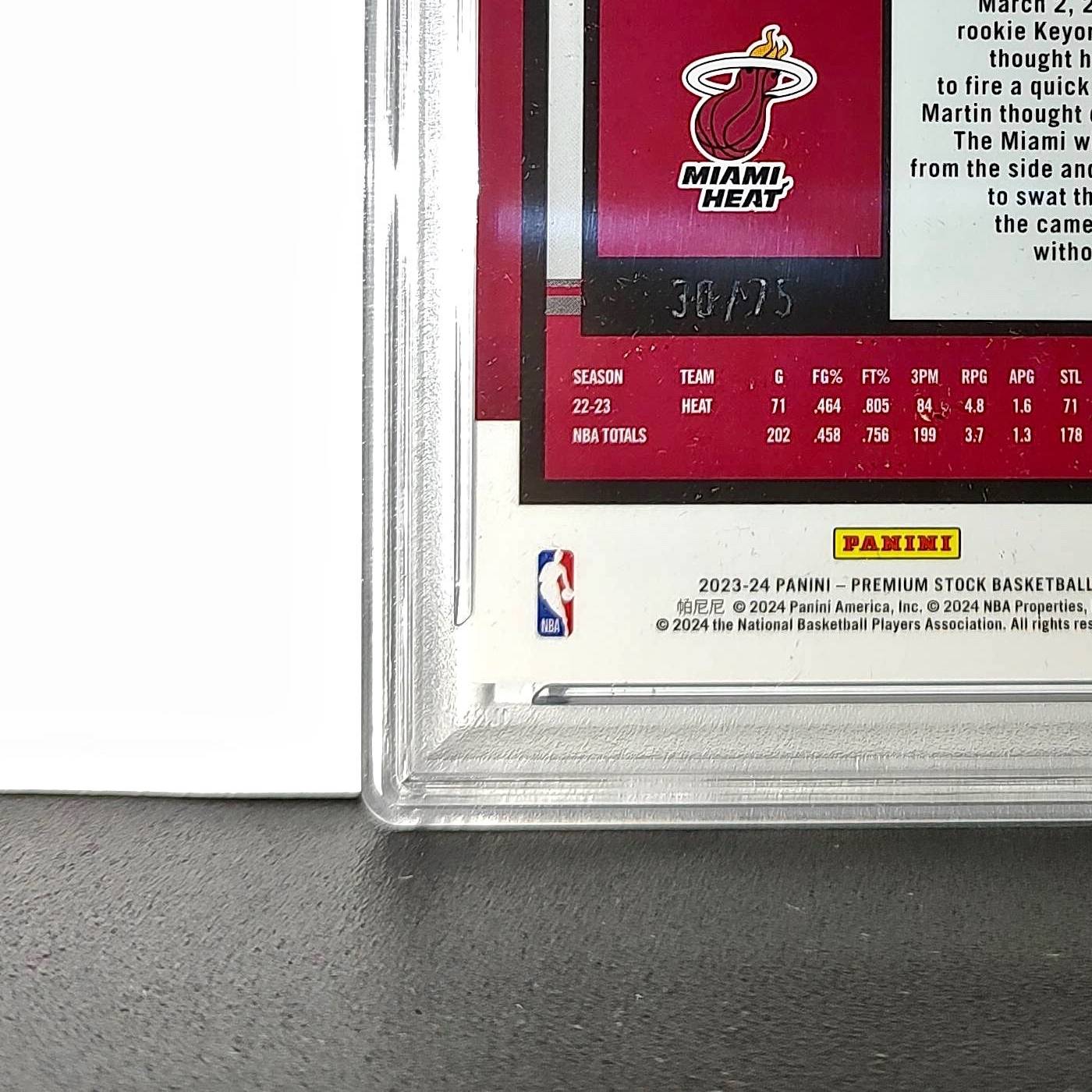 Caleb Martin 2023 Panini Hoops Premium #187 30/75 Blue Pulsar PSA 10 Gem Mint