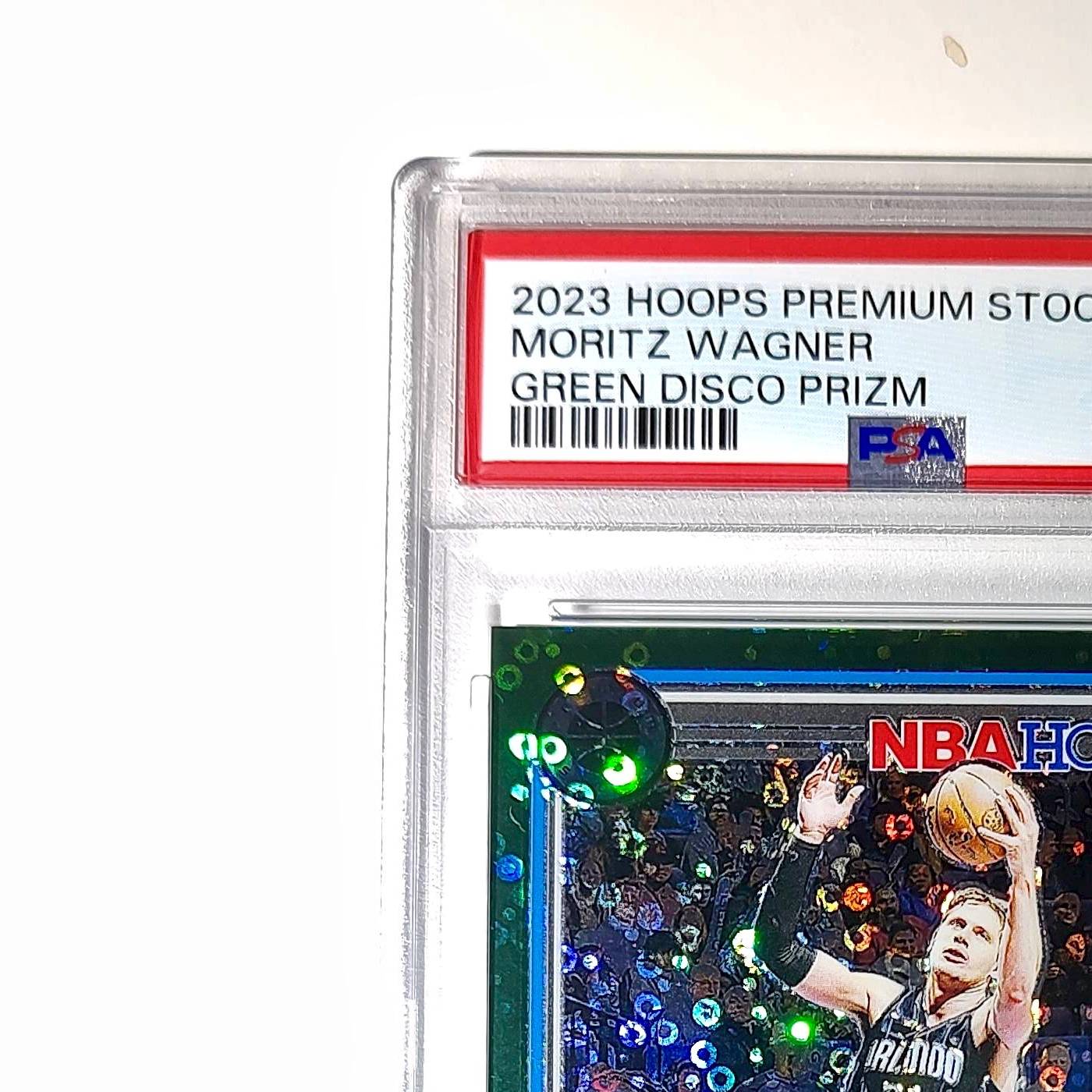 Moritz Wagner 2023 Panini Hoops Premium #63 4/5 Green Disco Prizm PSA 10 Gem
