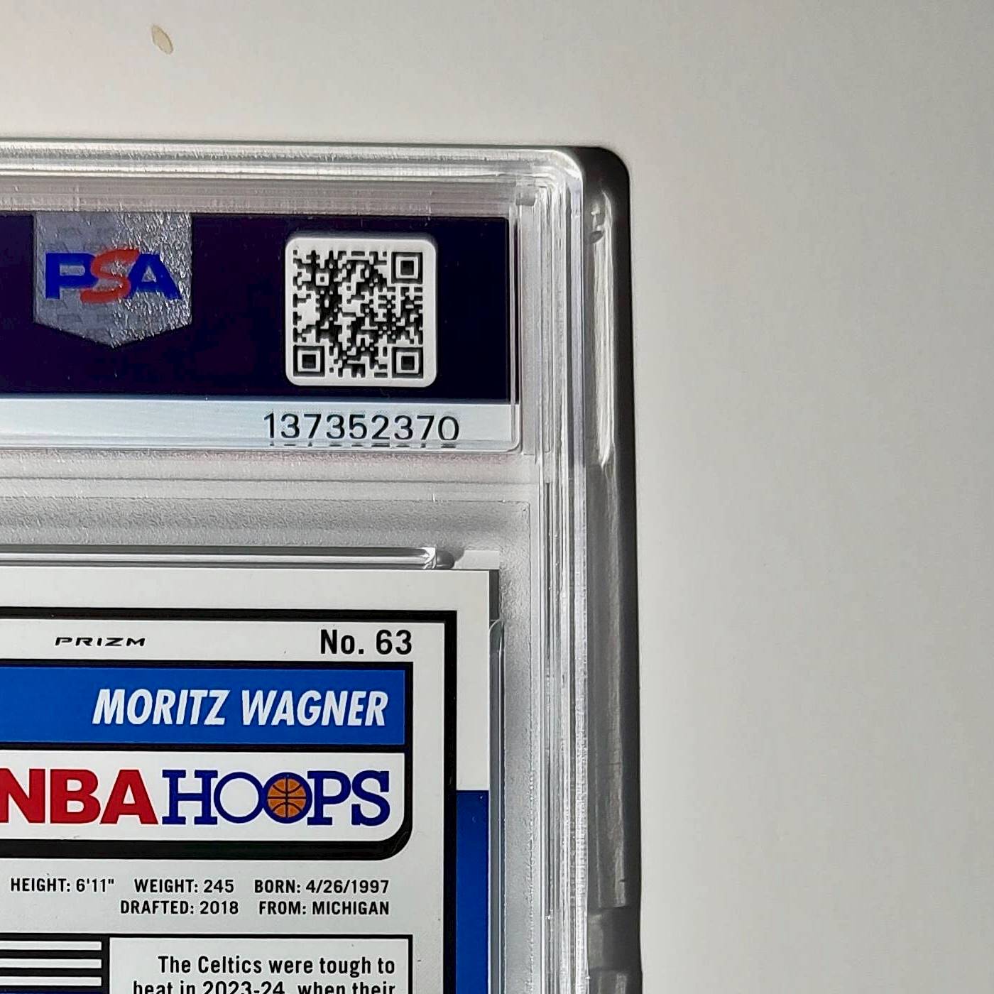 Moritz Wagner 2023 Panini Hoops Premium #63 4/5 Green Disco Prizm PSA 10 Gem