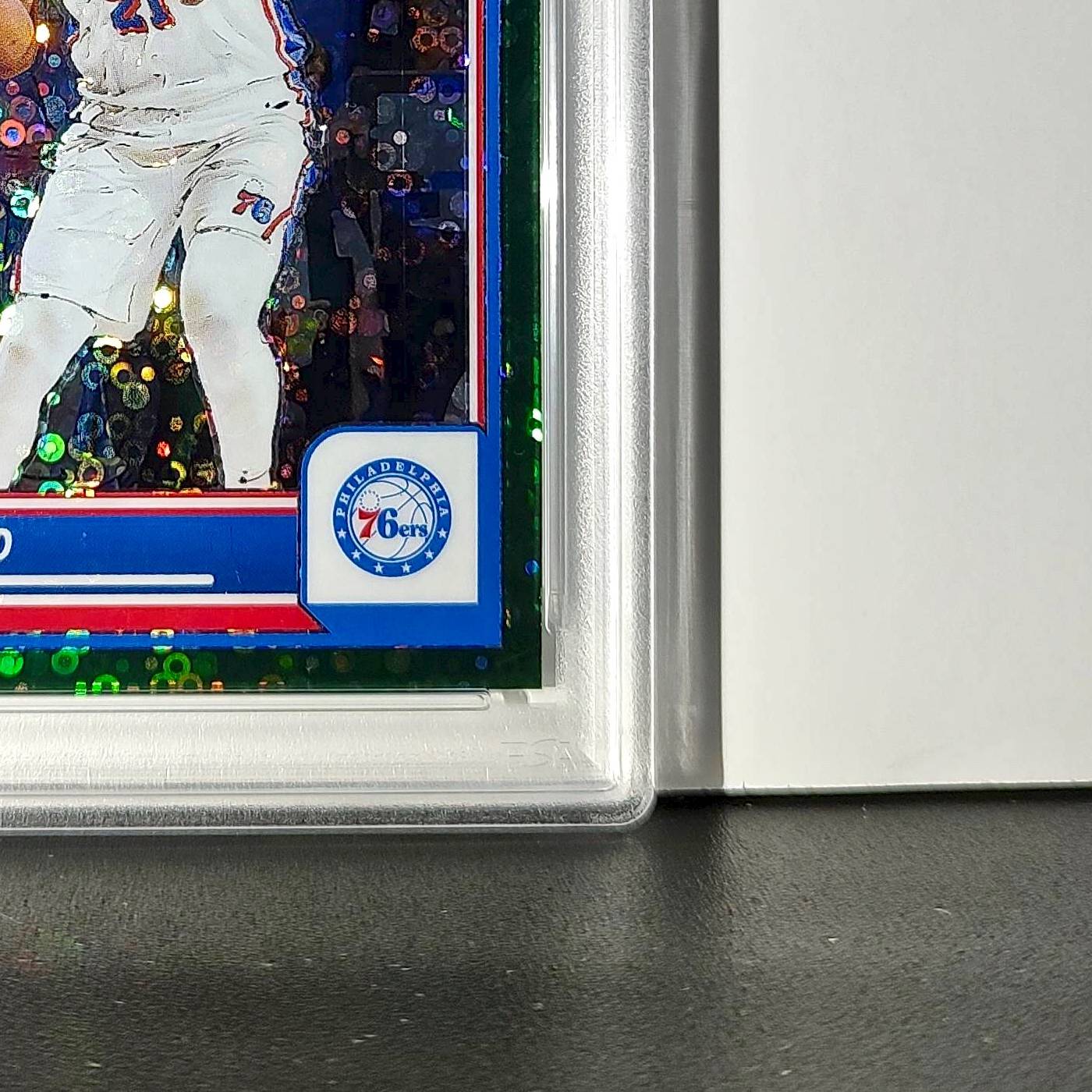 Joel Embiid 2023 Panini Hoops Premium #271 5/5 Green Disco Prizm PSA 9 Mint